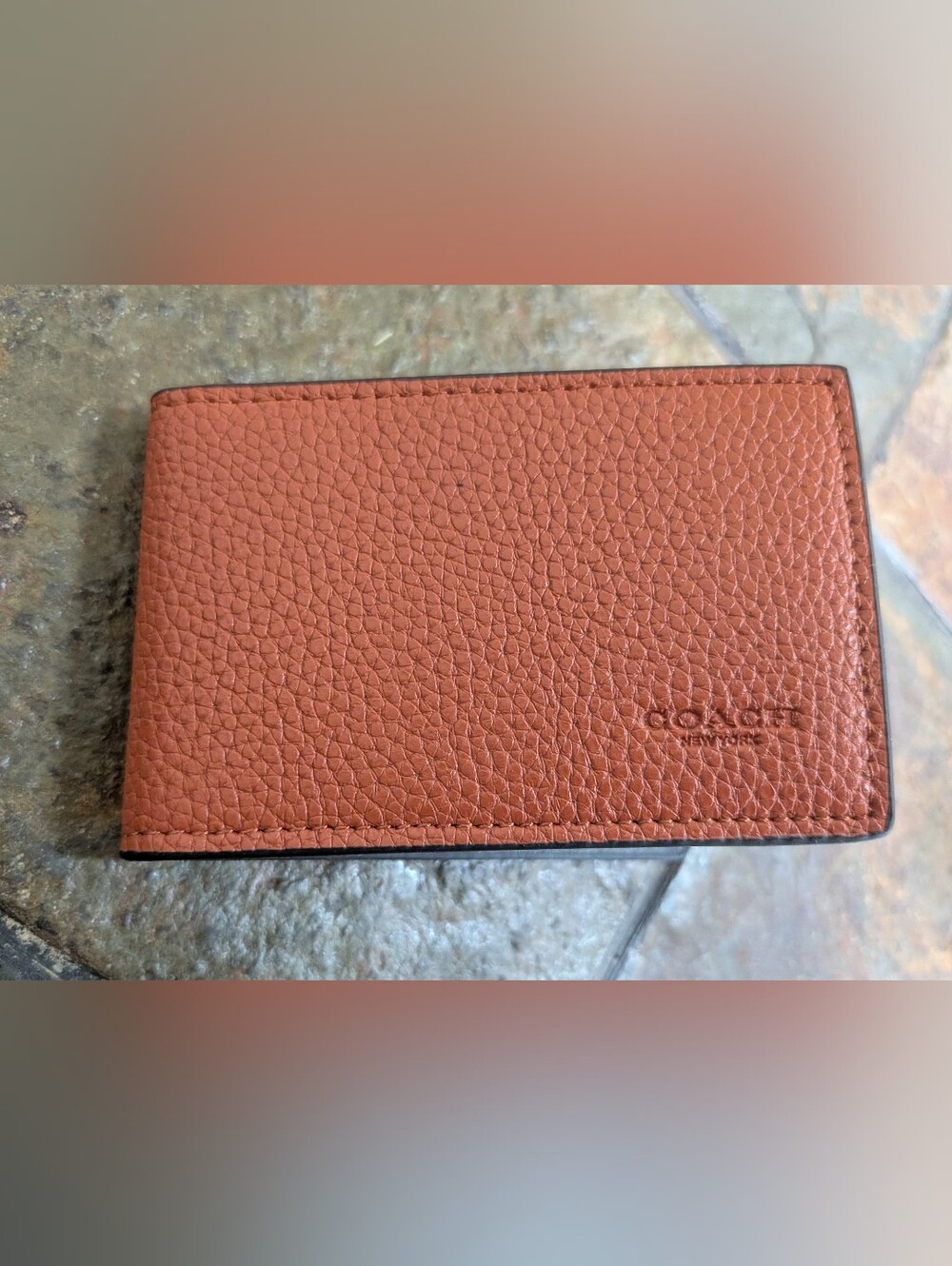 Coach Men's Leather ID 🆔 And Card Wallet in Rustic Brown
